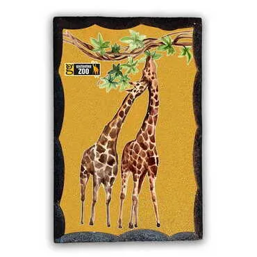 Zoo Themed Printed Wooden Desktop Decor 45x65 mm