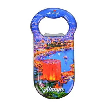 Toptan Alanya Temalı Myros Metal Klasik Açacak Magnet 90x45 mm