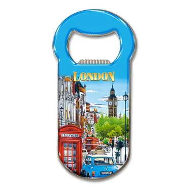 Toptan Londra Temalı Myros Metal Klasik Açacak Magnet 90x45 mm - Standart - 4