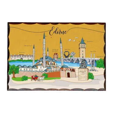 City Themed Printed Wooden Desktop Decor 95x135 mm - Standart - 3