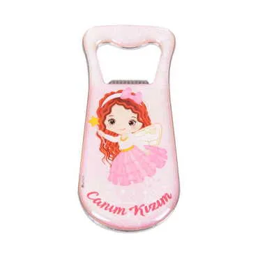 Doughter Themed Customizable Metal Magnetic Bottle Opener 95x42 mm