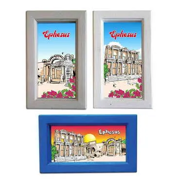 Toptan Efes Temalı Ahşap Orta Boy Beyaz Çerçeve 130*205 Mm