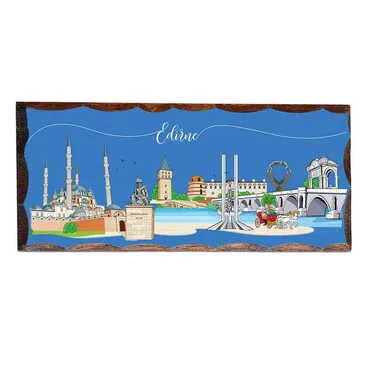 City Themed Panaromic Printed Wooden Desktop Decor 75x166 mm