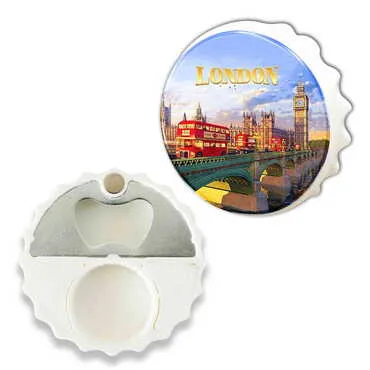 Toptan Londra Temalı Myros Beyaz Kapak Açacak Magnet 63x15 mm - Standart - 2