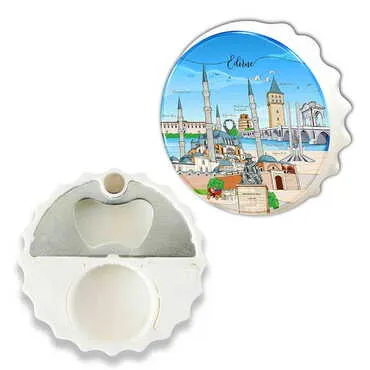 Toptan Şehre Özel Myros Beyaz Kapak Açacak Magnet 63x15 mm - Standart - 3