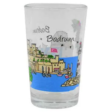 Bodrum Themed Custom Printed Turkish Coffee Water Glass Set - 2