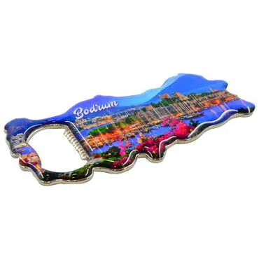 Bodrum Themed Map Shaped Metal Magnetic Bottle Opener 100x45 mm - 3