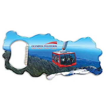 Cable Card Themed Map Shaped Metal Magnetic Bottle Opener 100x45 mm