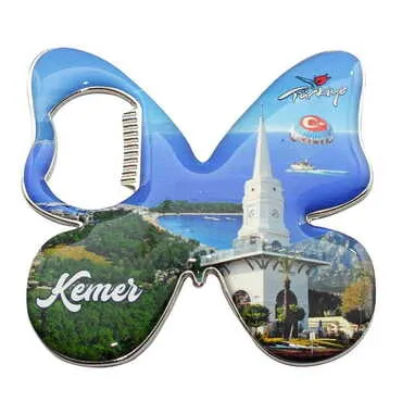 Toptan Kemer Temalı Myros Metal Kelebek Açacak Magnet 70x70 mm
