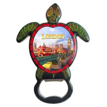London Themed Turtle Shaped Metal Magnetic Bottle Opener 103x75 mm - Standart - 2