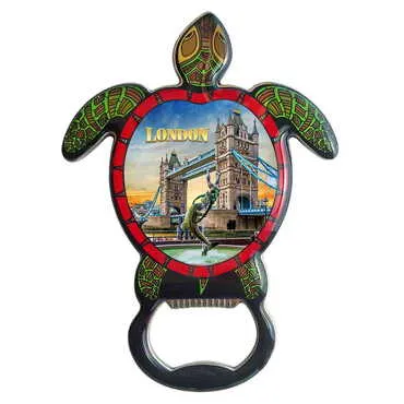 London Themed Turtle Shaped Metal Magnetic Bottle Opener 103x75 mm - Standart - 3