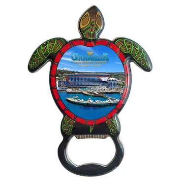 Toptan Otel Temalı Myros Metal Kaplumbağa Açacak Magnet 103x75 mm