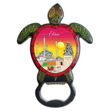 Toptan Şehre Özel Myros Metal Kaplumbağa Açacak Magnet 103x75 mm - Standart - 3