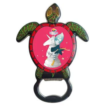 Theme Park Themed Turtle Shaped Metal Magnetic Bottle Opener 103x75 mm