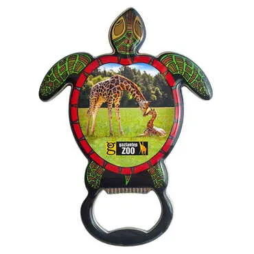 Zoo Themed Turtle Shaped Metal Magnetic Bottle Opener 103x75 mm - Standart