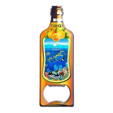 Aquapark Themed Bottle Shaped Metal Magnetic Bottle Opener 115x39 mm