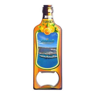 Hotel Themed Bottle Shaped Metal Magnetic Bottle Opener 115x39 mm
