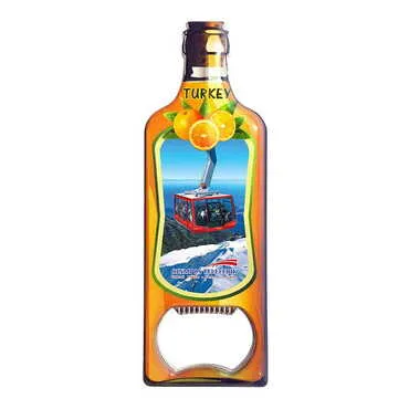Cable Card Themed Bottle Shaped Metal Magnetic Bottle Opener 115x39 mm