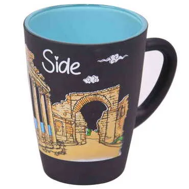 Side Themed Duo Colored and Printed Glass Mug - 2