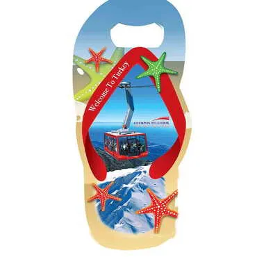 Cable Card Themed Slipper Shaped Metal Magnetic Bottle Opener 110x45 mm