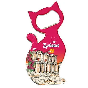 Toptan Müze Temalı Myros Metal Kedi Açacak Magnet 97x48 mm