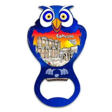 Toptan Müze Temalı Myros Metal Baykuş Açacak Magnet 88x47 mm