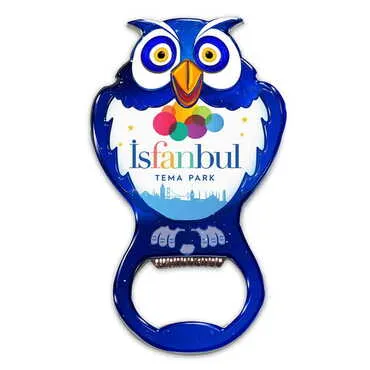 Theme Park Themed Owl Shaped Metal Magnetic Bottle Opener 88x47 mm