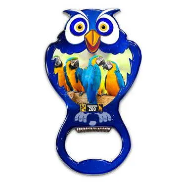 Toptan Hayvanat Bahçesi Temalı Myros Metal Baykuş Açacak Magnet 88x47 mm