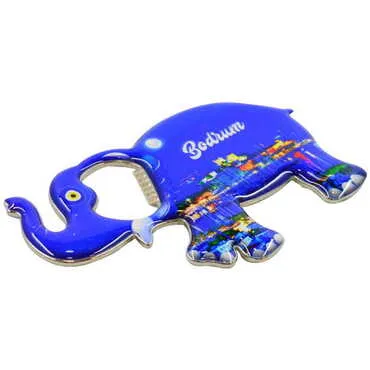 Bodrum Themed Elephant Shaped Metal Magnetic Bottle Opener 98x61 mm - 2