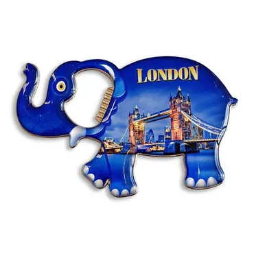 Customazible Elephant Shaped Metal Magnetic Bottle Opener 98x61 mm