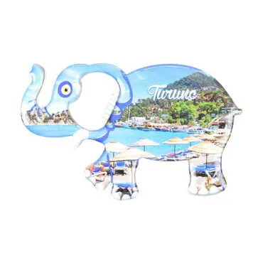 Turunc Themed Elephant Shaped Metal Magnetic Bottle Opener 98x61 mm