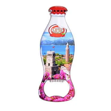 Toptan Antalya Temalı Myros Metal Kola Şişesi Açacak Magnet 120x41 mm