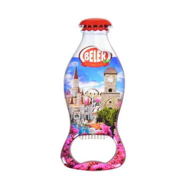 Toptan Belek Temalı Myros Metal Kola Şişesi Açacak Magnet 120x41 mm