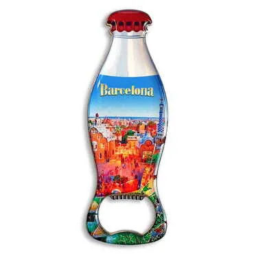 Customazible Coke Bottle Shaped Metal Magnetic Bottle Opener 120x41 mm - Standart