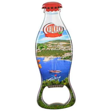 City Themed Coke Bottle Shaped Metal Magnetic Bottle Opener 120x41 mm