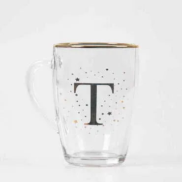 Toptan Harf Cam Kupa - Standart - 19