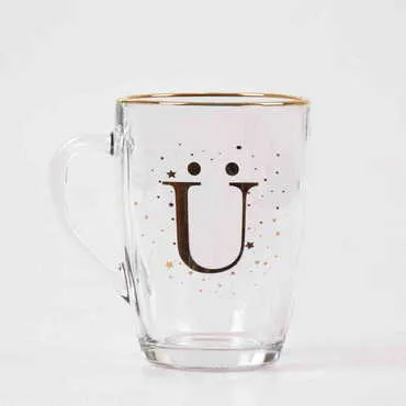 Toptan Harf Cam Kupa - Standart - 25
