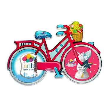 Theme Park Themed Bicycle Shaped Metal Magnetic Bottle Opener 100x65 mm