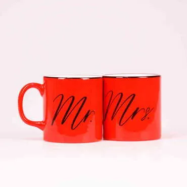 Toptan 2 Li̇ Mrs.& Mr. Kirmizi Kupa