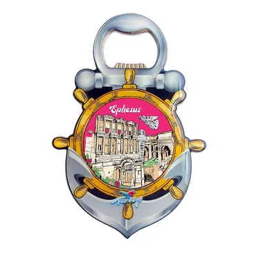 Museum Themed Anchor Shaped Metal Magnetic Bottle Opener 105x72 mm