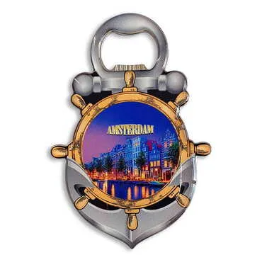 Customazible Anchor Shaped Metal Magnetic Bottle Opener 105x72 mm