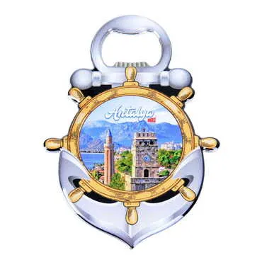 City Themed Anchor Shaped Metal Magnetic Bottle Opener 105x72 mm
