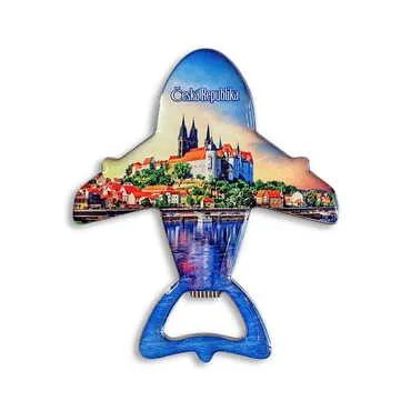 Customazible Plane Shaped Metal Magnetic Bottle Opener 105x89 mm