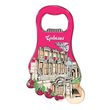 Museum Themed Foot Shaped Metal Magnetic Bottle Opener 100x59 mm