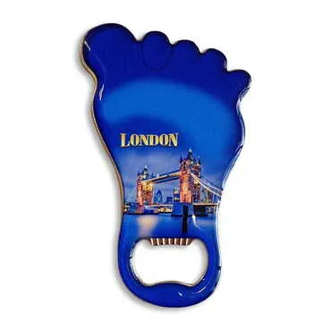 Customazible Foot Shaped Metal Magnetic Bottle Opener 100x59 mm