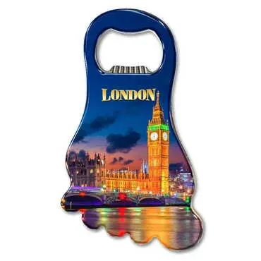 City Themed Foot Shaped Metal Magnetic Bottle Opener 100x59 mm - Standart - 2