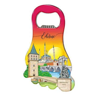 City Themed Foot Shaped Metal Magnetic Bottle Opener 100x59 mm - Standart - 3