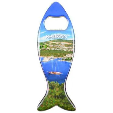 Toptan Kalkan Temalı Myros Metal Balık Açacak Magnet 120x43 mm