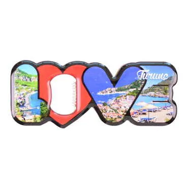 Turunc Themed Love Letter Shaped Metal Magnetic Opener 114x47 mm