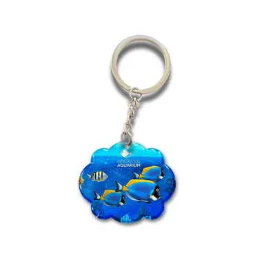 Aquapark Themed Custom Shape Double Face Printed Epoxy Keychain - Standart
